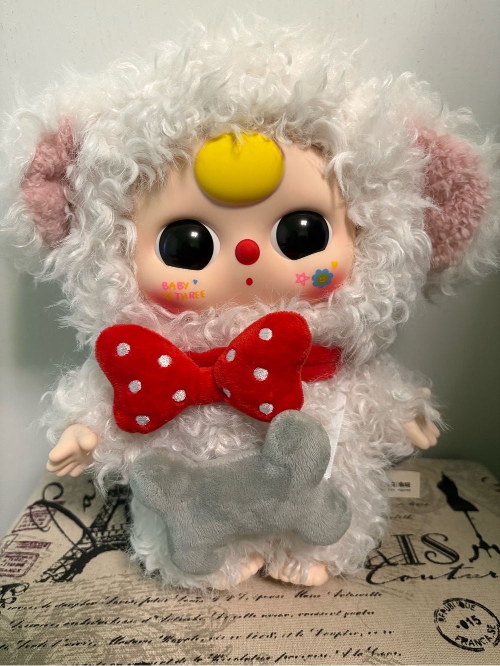 Baby Three (BB3) Curly hair white puppy V3 400% rare face